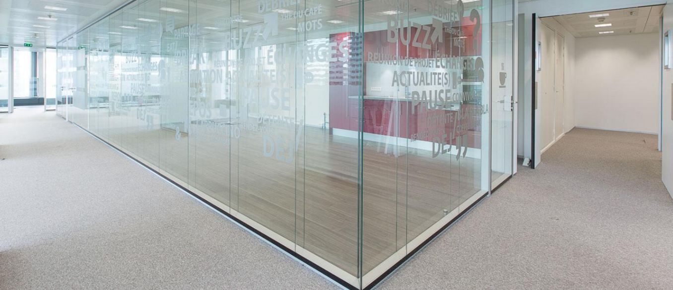 Cloisons de bureaux Ghost bi-bloc bord à bord - épaisseur 100mm, acoustique 45 à 54 dB RW+C_0
