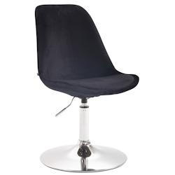 Décoshop26 - Chaise de salle à manger en velours noir hauteur réglable pied métal aspect chromé trompette CDS101121 - noir 3000436369600_0
