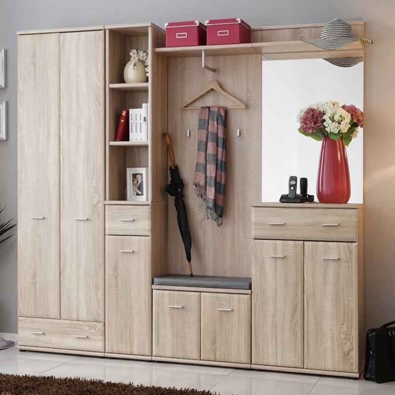 Ensemble vestiaire 7p Armario IV 203 cm chêne - Design contemporain - Paris Prix_0