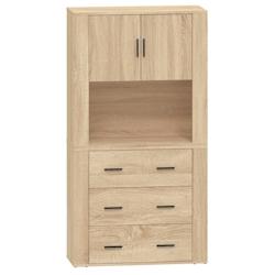Helloshop26 - Buffet bahut commode armoire meuble de rangement organisateur cuisine salle de séjour salon haut sonoma bois 02_0034218 - 3000211645295_0