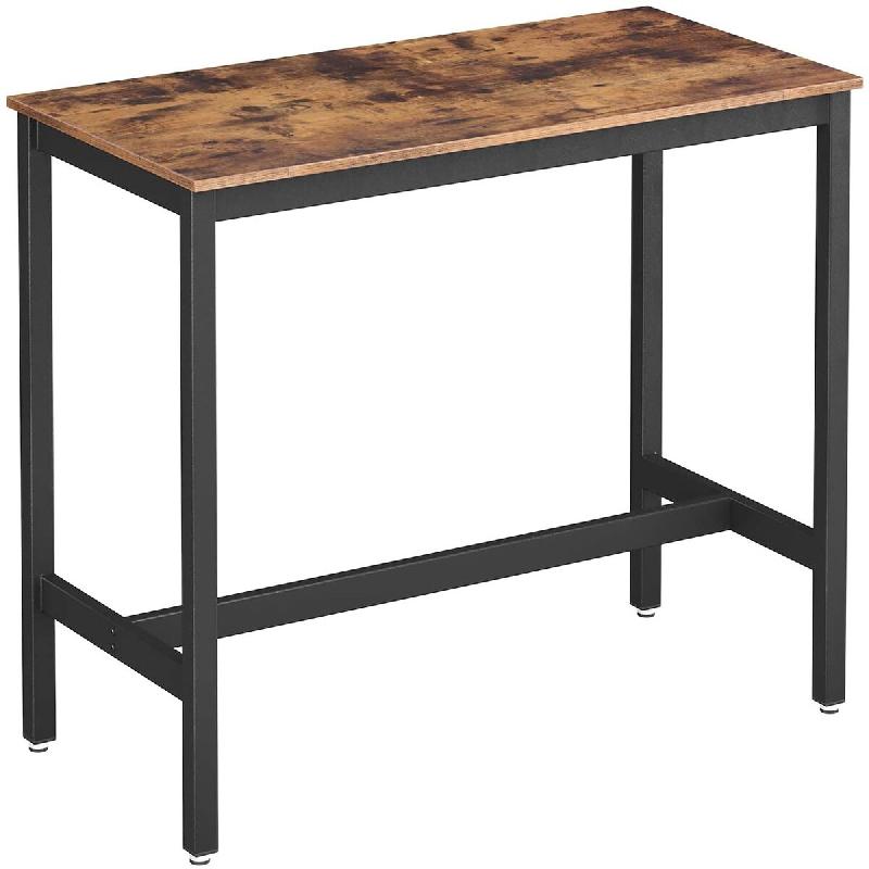 Helloshop26 - Table haute de bar vintage table polyvalente avec armature en fer pour boissons cocktails bar brasserie restaurant 12_0001032 - Bois mas_0