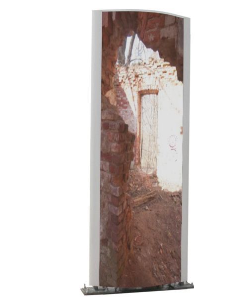 Totem extérieur non lumineux galbé ICARUS 200x60 cm - Signalétique professionnelle en aluminium laqué_0