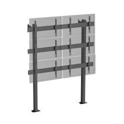 KIMEX Support TV sur pieds - mur d'images 6 écrans 45''- 55'' à visser noir - noir 3700685426207_0