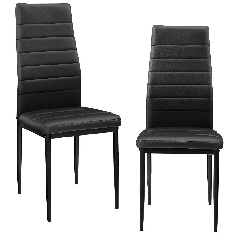 LOT DE 2 CHAISES DE SALLE À MANGER SET DE SIÈGES EMPILABLES 96 CM NOIR 03_0005744_0