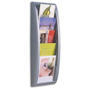 Paperflow présentoir mural quick fit system, 5 cases format a5 épaisseur 2 cm, l22,7 x h65 x p9,5 cm alu_0