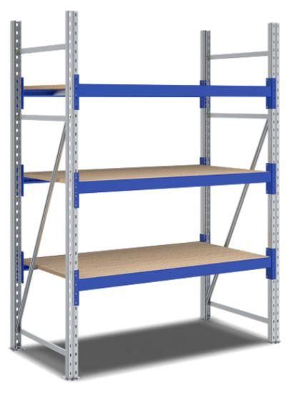 Rayonnage mi-lourd - avec panneaux en bois aggloméré pour stockage et prélèvement de produits non-palettisés_0