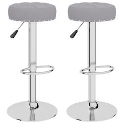 VidaXL Tabourets De Bar Lot De 2 Gris Tissu - gris 332971_0
