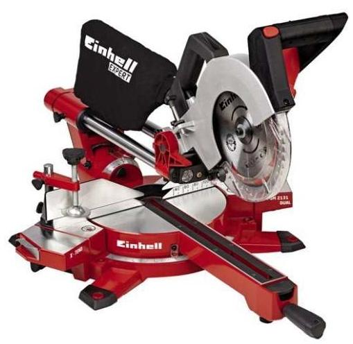 Scie circulaire EINHELL TE-SM 2131 DUAL - 1600 W, dispositif de traction, laser, LED, sac à poussière inclus_0