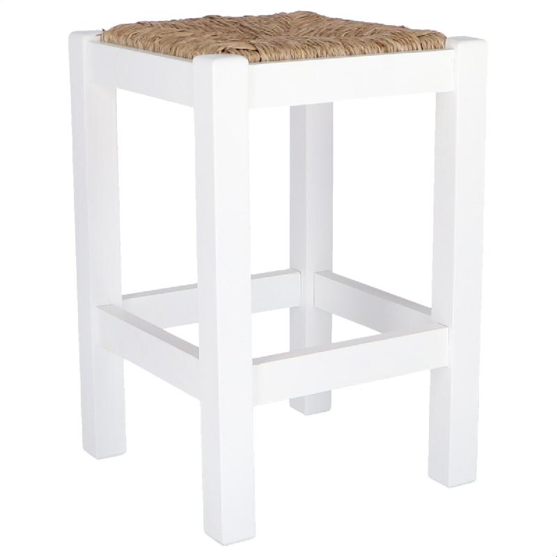 Aranaz MUEBLEAR - Tabouret rustique bas blanc - blanc 38263_0