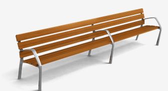 Banc public Neobarcino UM304NL - Mobilier urbain en bois FSC ou bois d'ingénierie - Traitement anticorrosion_0