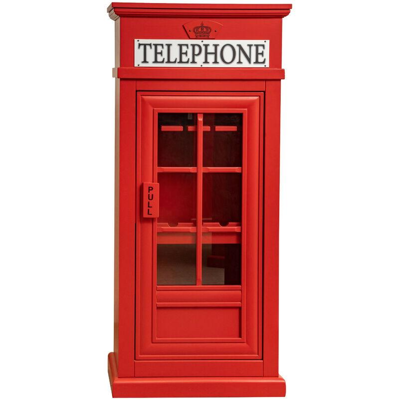 Porte-bouteilles Déco Cabine Téléphonique Anglaise En Fer - 55 Cm - Neuf
