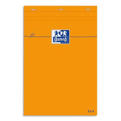 BLOC DE BUREAU OXFORD - 80 G - 7,4 X 10,5CM - PETITS CARREAUX - SATINE BLANC - 80 FEUILLES