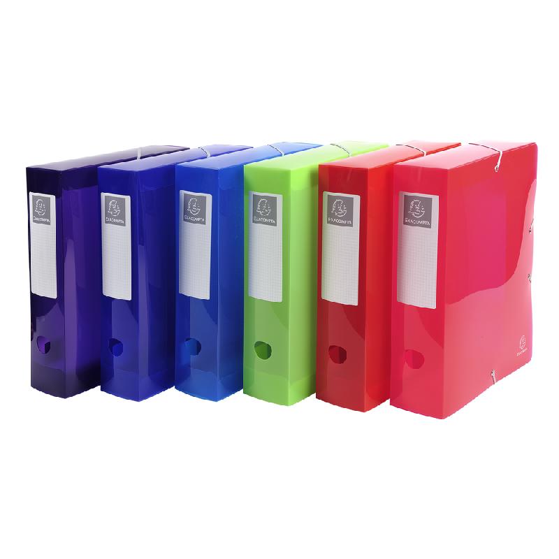 BOITE DE CLASSEMENT EN POLYPROPPYLÈNE DOS 80MM IDERAMA PP - A4 - COULEURS ASSORTIES - LOT DE 6