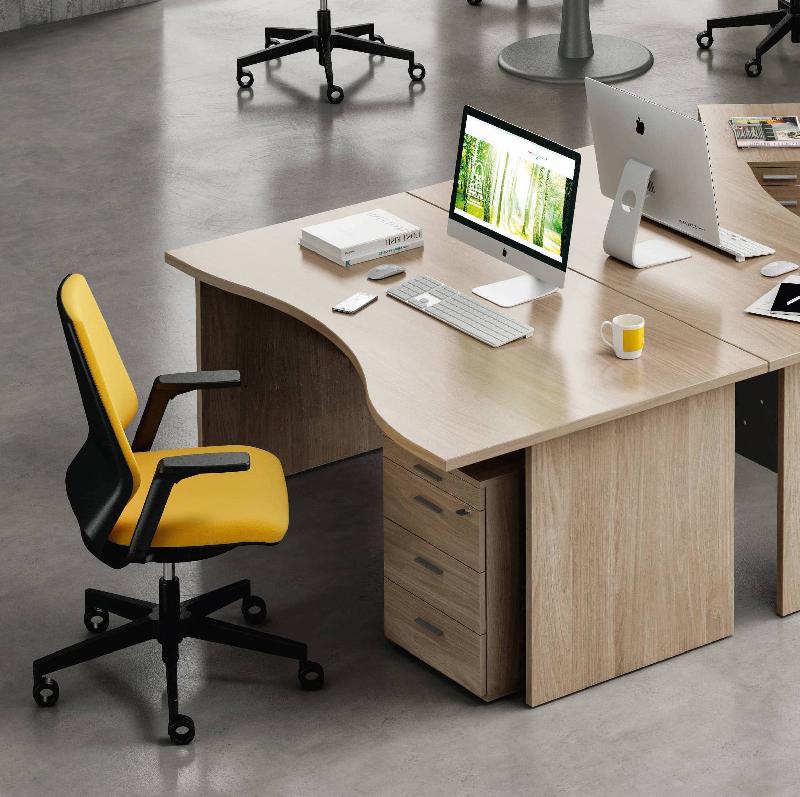 Bureau vague Idea - Quadrifoglio - 160, Blanc, Droite_0