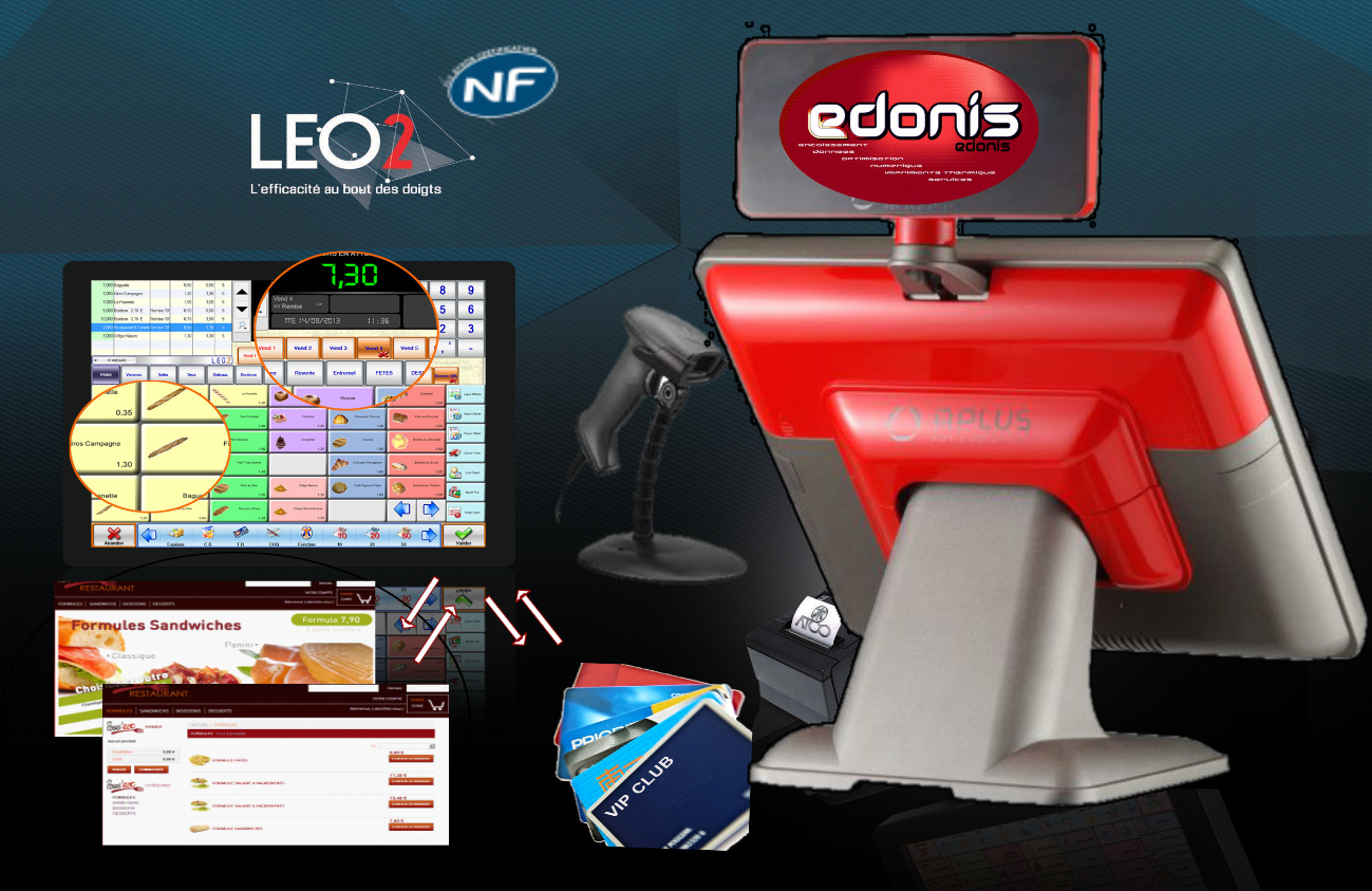 Caisses enregistreuses tactiles - Pack solution business LEO2 PRO + EVO_lution TPV avec fidélisation et gestion en ligne_0