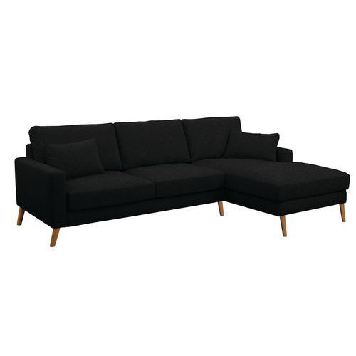 CANAPÉ 2 PL+MÉRIDIENNE DROITE STOCKOLM PVC NON FEU NOIR - MMP