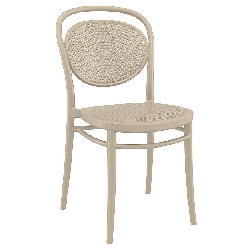 Chaise empilable d'extérieur en polypropylène Venise coloris Taupe_0