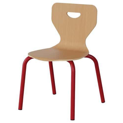 CHAISE MALIBU 4P - T3 - COQUE HÊTRE / ALU ROUGE 3020 - MANUTAN EXPERT