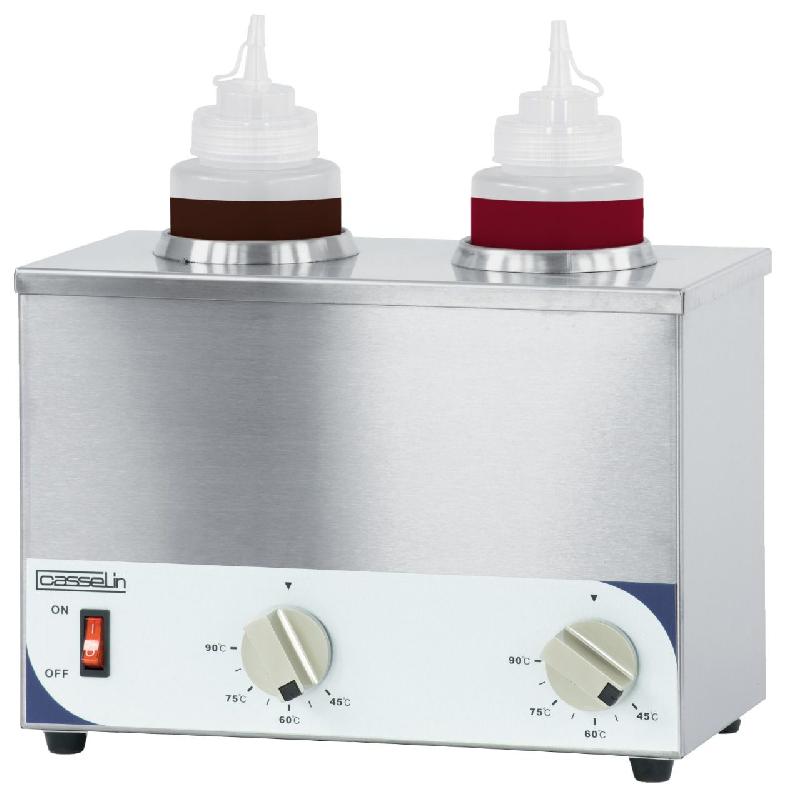 Chauffe-sauce 2 - Acier inoxydable - Thermostat réglable de 0°C à 90°C - 2 bouteilles incluses - Référence CCS2 - Marque CASSELIN_0