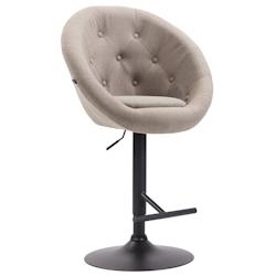 Décoshop26 - Tabouret de bar design moderne forme œuf capitonné avec repose-pieds en métal noir tissu taupe TDB10331 - noir 3000252695396_0