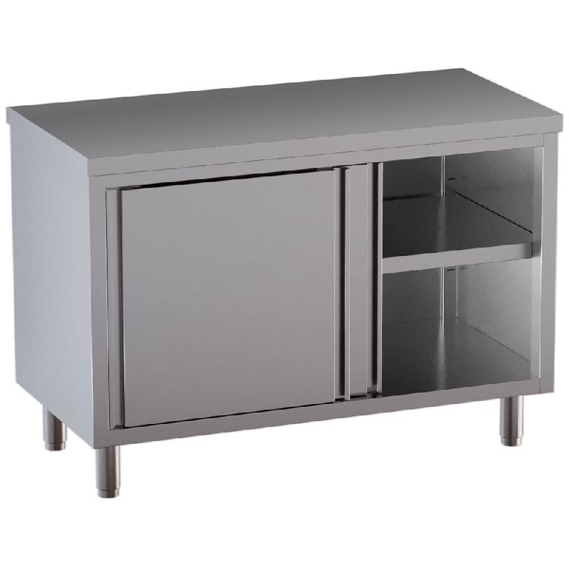Diamond - Table armoire neutre, portes coulissantes - réf. TA166-SA1 - gris AKS-TA166-SA1_0