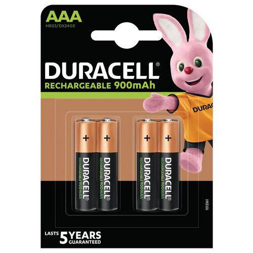 DURACELL 4 PILE RECHARGEABLE 900 MAH AAA LR3 - PACK DE 4 - DURACELL