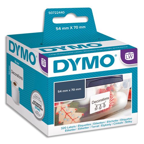 Dymo rouleau de 320 étiquettes disquettes adhésif permanent 54x70mm s0722440_0