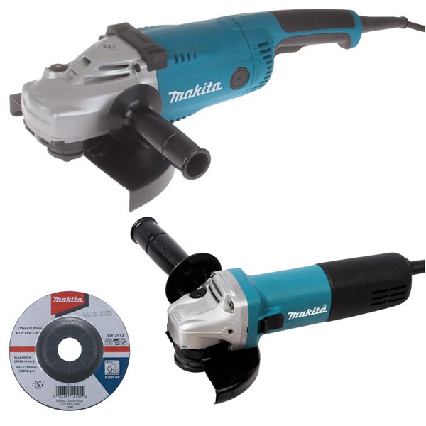 ENSEMBLE DE 2 MEULEUSES GA9020 230 MM 2200W ET 9558HNRG 125 MM 840W EN COFFRET
