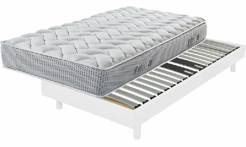 ENSEMBLE MATELAS SOMMIER YOGI  BLANC 90X190 CM
