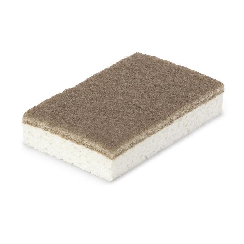 EPONGE DOUBLE-FACE SPONTEX ECO-RESPONSABLE BRUNE  - LOT DE 10