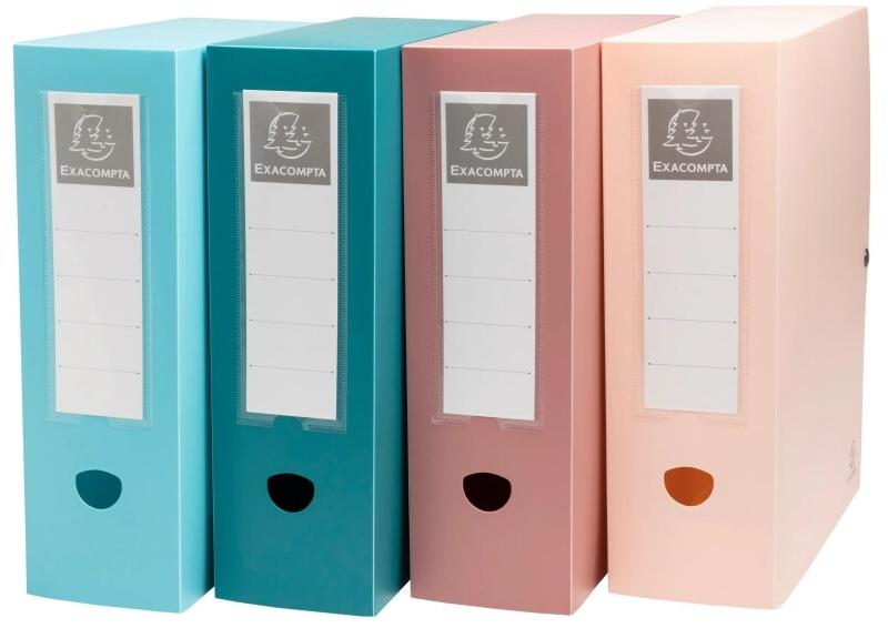 Exacompta Lot de 5 Boîte de classement à pression SKANDI polypro recyclé, dos de 100, coloris assortis (4) - 3130630894704_0