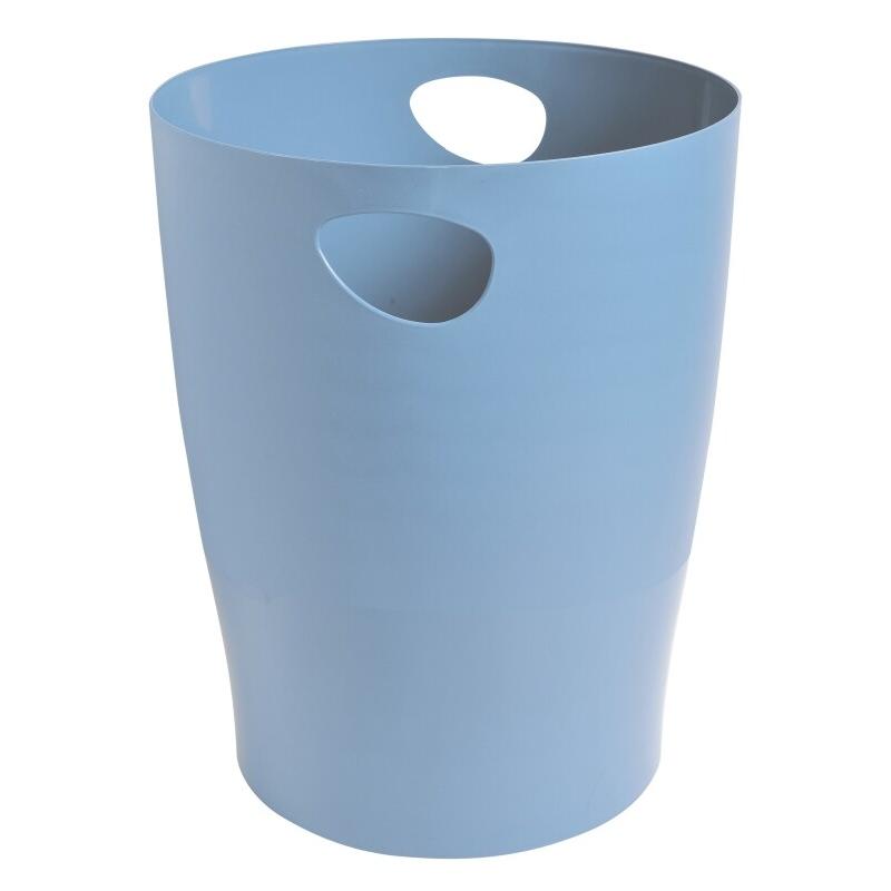 Exacompta - Réf. 45309D - Lot de 8 corbeilles à papier, poubelles ECOBIN BeeBlue avec poignées - Volume 15 litres - Dimensions 26,3 x 26,3 x 33,5 c_0