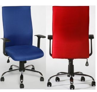 Fauteuil de bureau direction - DOLYG - dossier haut - tissu noir, rouge ou bleu - accoudoirs confortables - mécanisme basculant_0