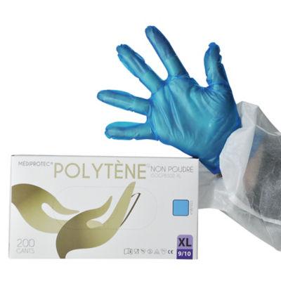 Gants jetables polytène bleus taille 8, boite de 100_0