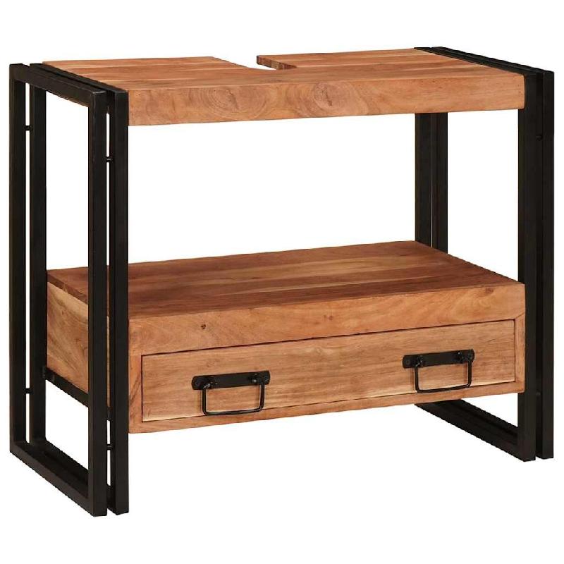 Helloshop26 - Armoire de coiffeuse contemporaine avec tiroir 71 x 33 x 58 cm pratique élégante en fer marron 02_0058000 - marron Bois massif 3000240_0