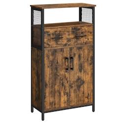 Helloshop26 - Meuble de rangement buffet 60 x 30 x 108 cm placard avec tiroir et étagère réglable meuble de salle de bain cadre en 12_0006442 - 300_0