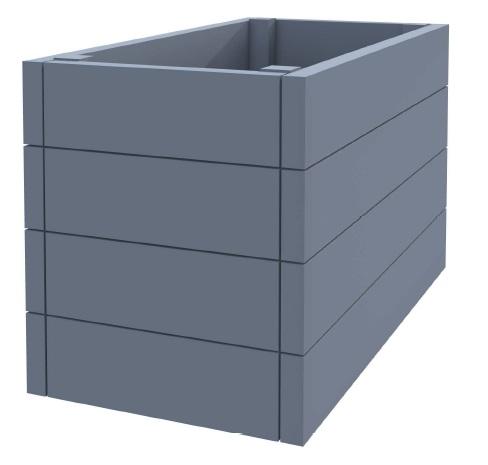 Jardinière en plastique recyclé - Kappa - 40x80x46 cm - fabrication française - garantie 15 ans_0