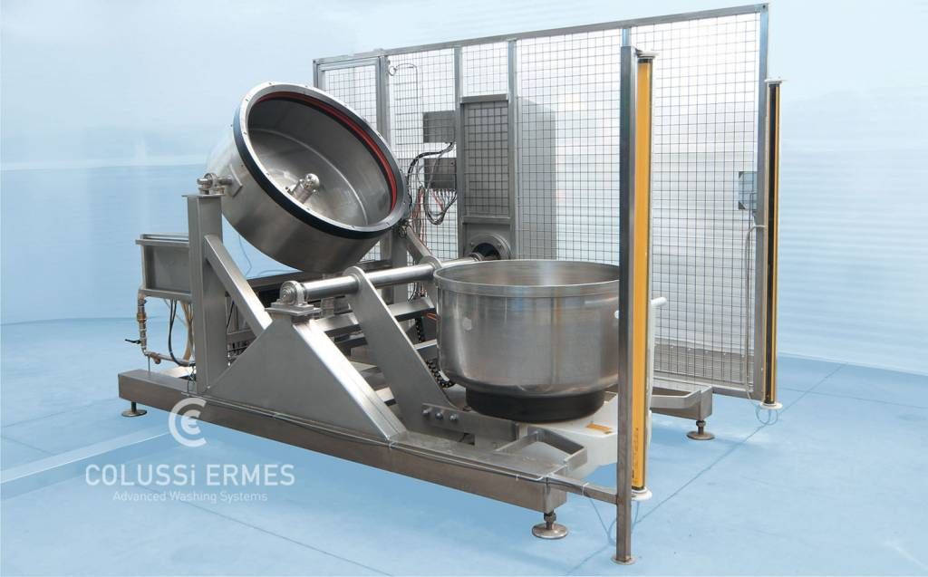 Laveuses industrielles alimentaires Colussi Ermes - Lavage planétaires automatisé - 20 planétaires/heure_0