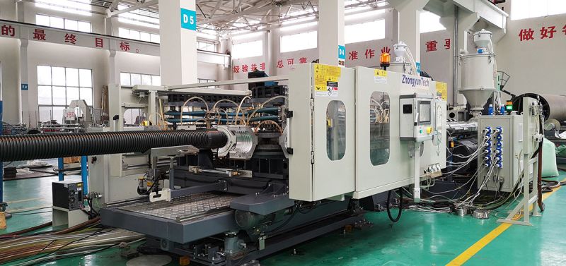 Ligne d'extrusion à grande vitesse ZC-180H pour tuyaux ondulés à double paroi - Zhongyuntech, jusqu'à 26,6 m/min et 550 kg/h_0