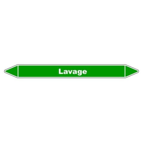 LOT DE 3 - MARQUEUR DE TUYAUTERIE - LAVAGE - NFX 08-105 - VINYLE LAMINÉ 150 X 12 MM