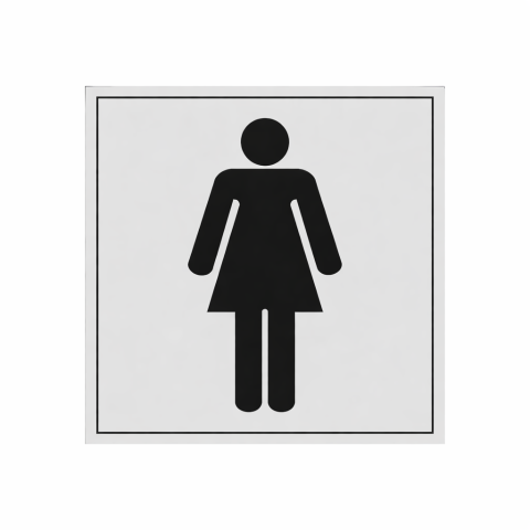 LOT DE 3 - SIGNALÉTIQUE D'INFORMATION WC - TOILETTES FEMMES - VINYLE SOUPLE OU PVC - 125 X 125 MM - NOIR SUR FOND GRIS - PVC