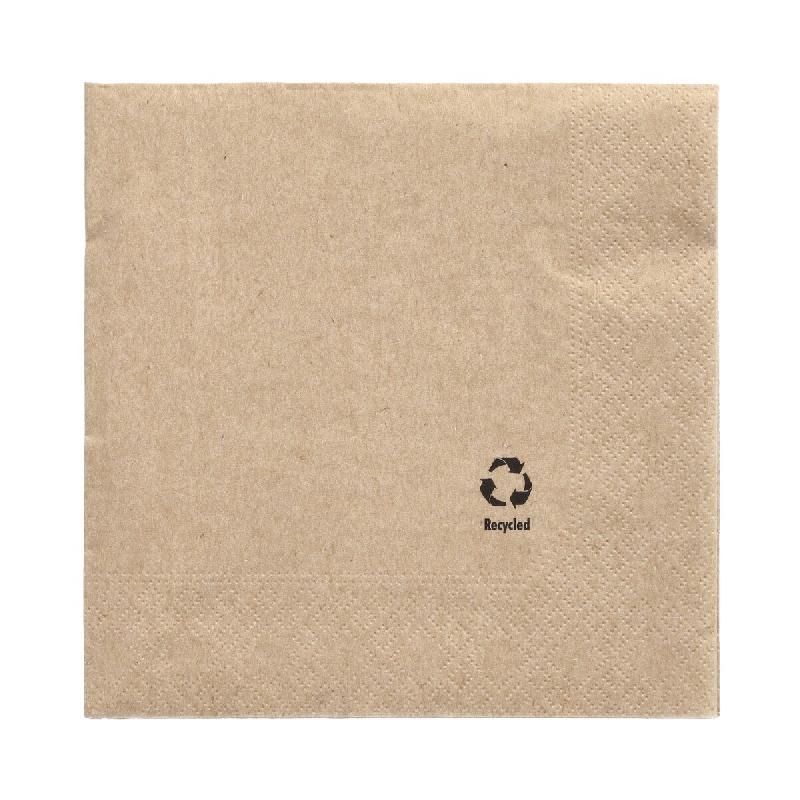 Papstar Serviette de table RC 89765 3lg 1/4 pli 33x33cm nature 100 pièces - 89765_0