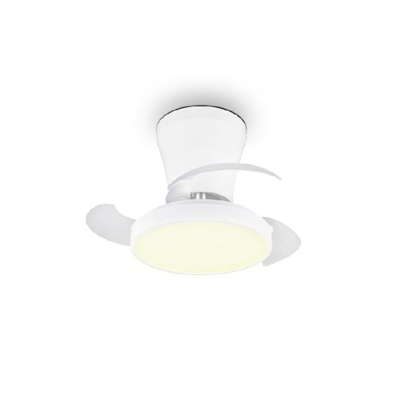 Plafonnier LED ventilateur 13W 1500lm CCT 2700-6500K Ø41cm blanc télécommande IP20 - Trio MOSS - blanc 4017807688924_0