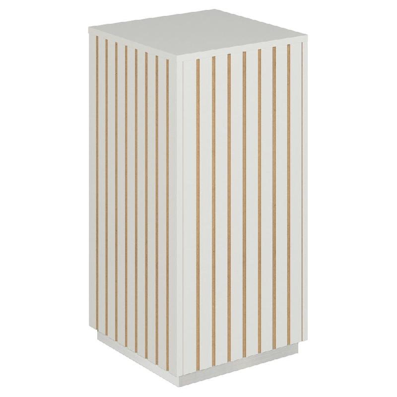 Podium 1 porte push-pull Vertigo T03 MDF naturel et blanc 45x45x90cm_0