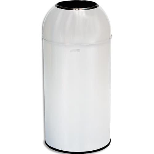 Probbax collecteur Open Dome 40L - acier galvanisé - blanc laqué avec couvercle amovible et porte-sac intégré_0