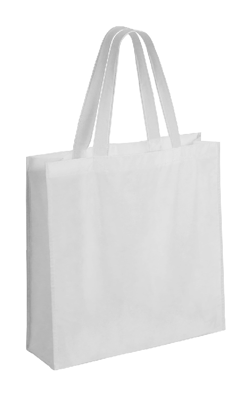 Sac shopping laminé non-tissé - 105 g/m² - Couleur blanc - Poids 55 g_0
