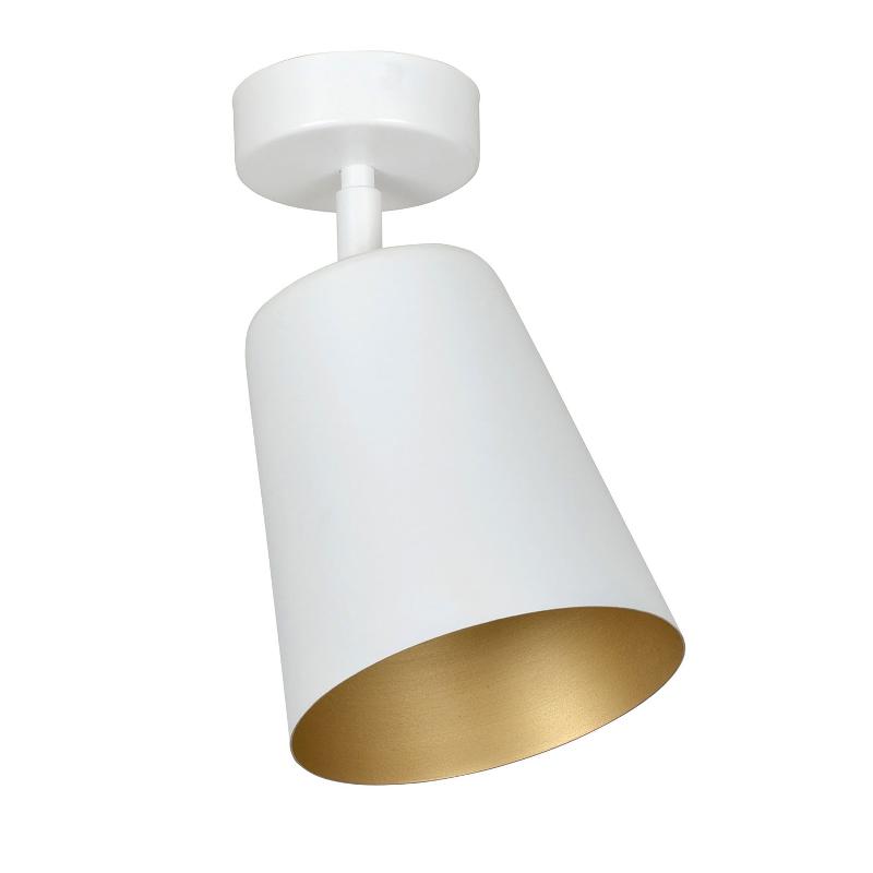 EMIBIG LIGHTING SPOT POUR PLAFOND PRISM ACIER, 1 LAMPE, BLANC/DORÉ
