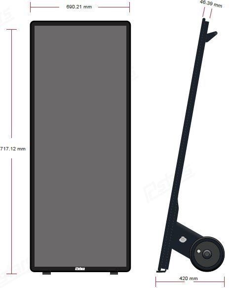 Stop Trottoir Digital Intérieur 69 pouces - Moniteur mode portrait avec verre trempé antireflet et batterie 10h_1