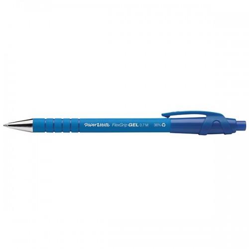 STYLO GEL RÉTRACTABLE - BLEU - PAR 12 - PAPER MATE® FLEXGRIP GEL PAPER MATE