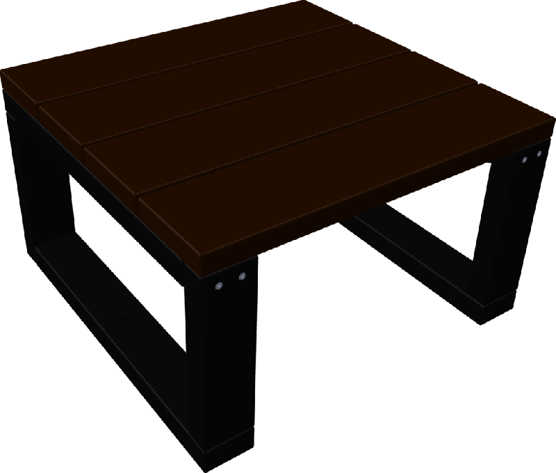 Table basse Eko 1 place - Espace Renard fabricant et installateur - Plastique recyclé ou bois traité - Réf : EK07.1_0